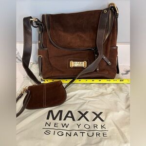 Maxx New York Brown Suede Shoulder Bag
